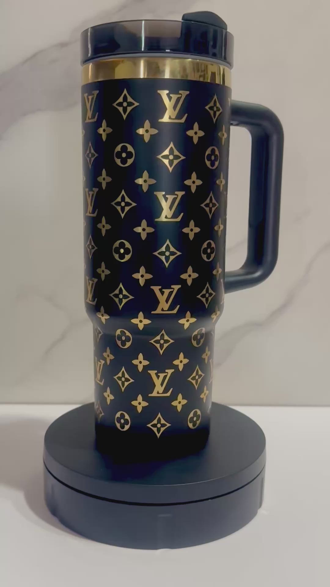 30oz LV Inspired Tumbler - Gold Underlay